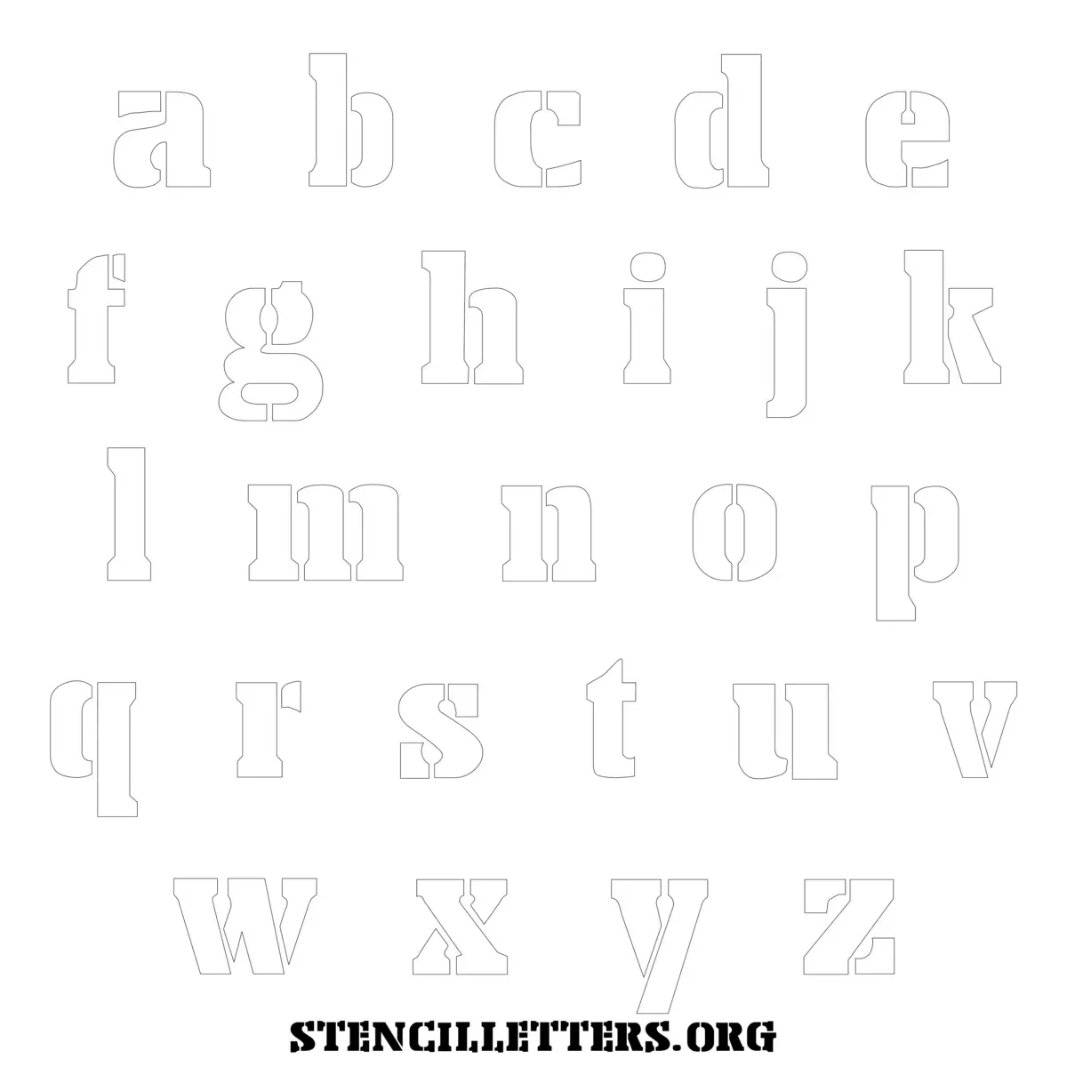 Free Printable Lowercase Letter Stencils Design Style 234 Stencil Export
