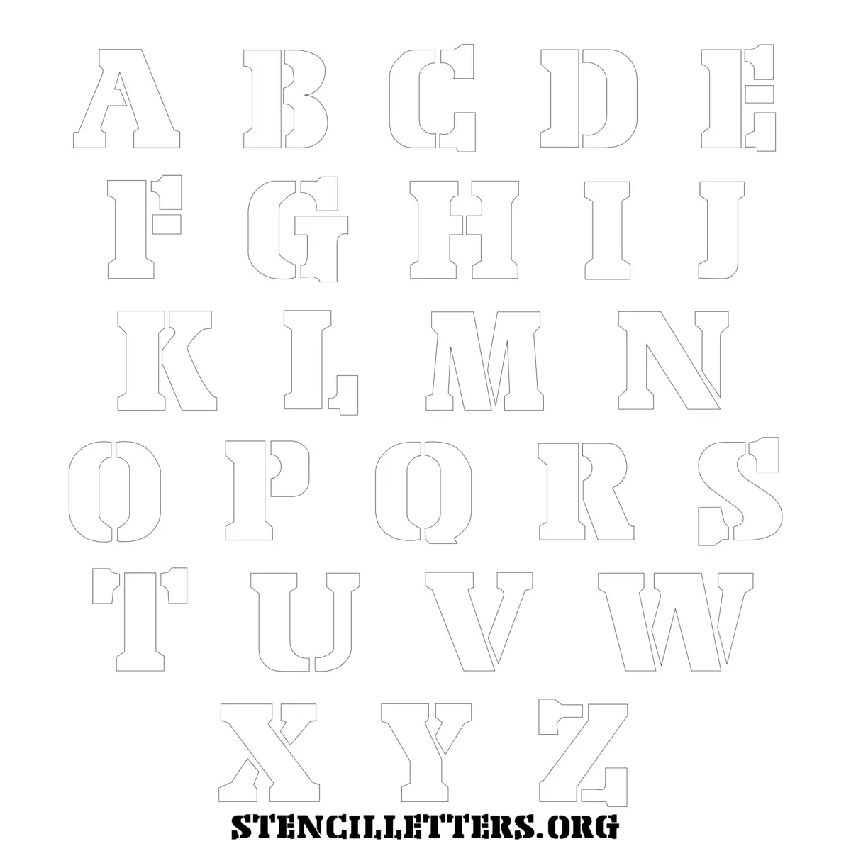 Free Printable Uppercase Letter Stencils Design Style 234 Stencil Export