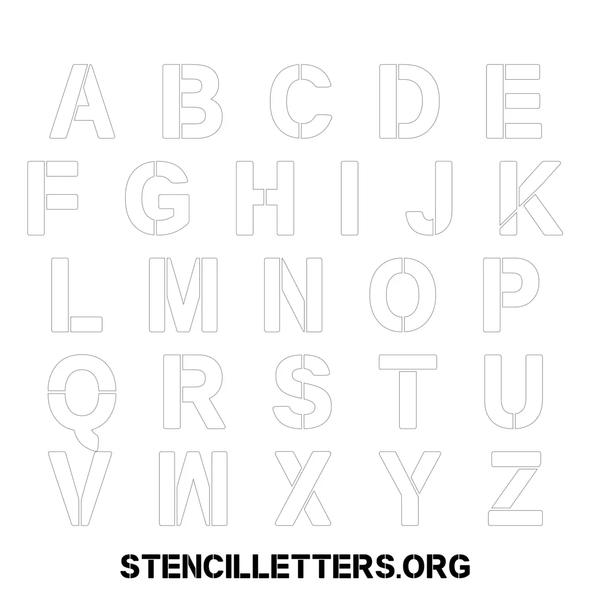 Free Printable Uppercase Letter Stencils Design Style 236 Basic Stencil