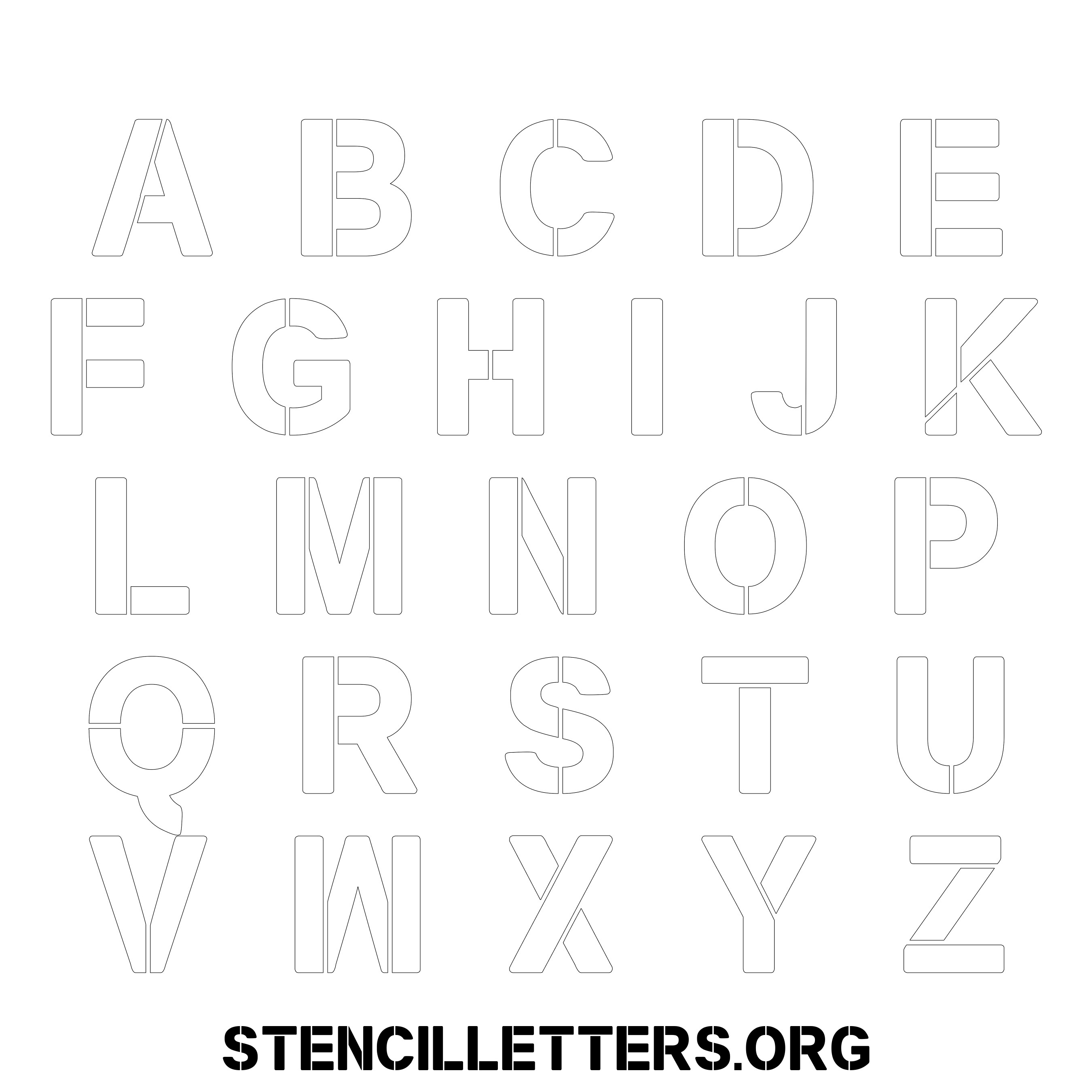 Free Printable Uppercase Letter Stencils Design Style 236 Basic Stencil ...