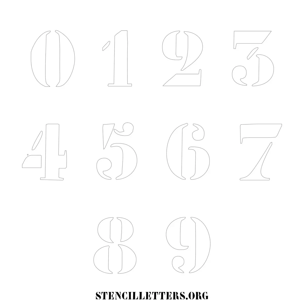 Free Printable Numbers Stencils Design Style 237 Elegant Artistic