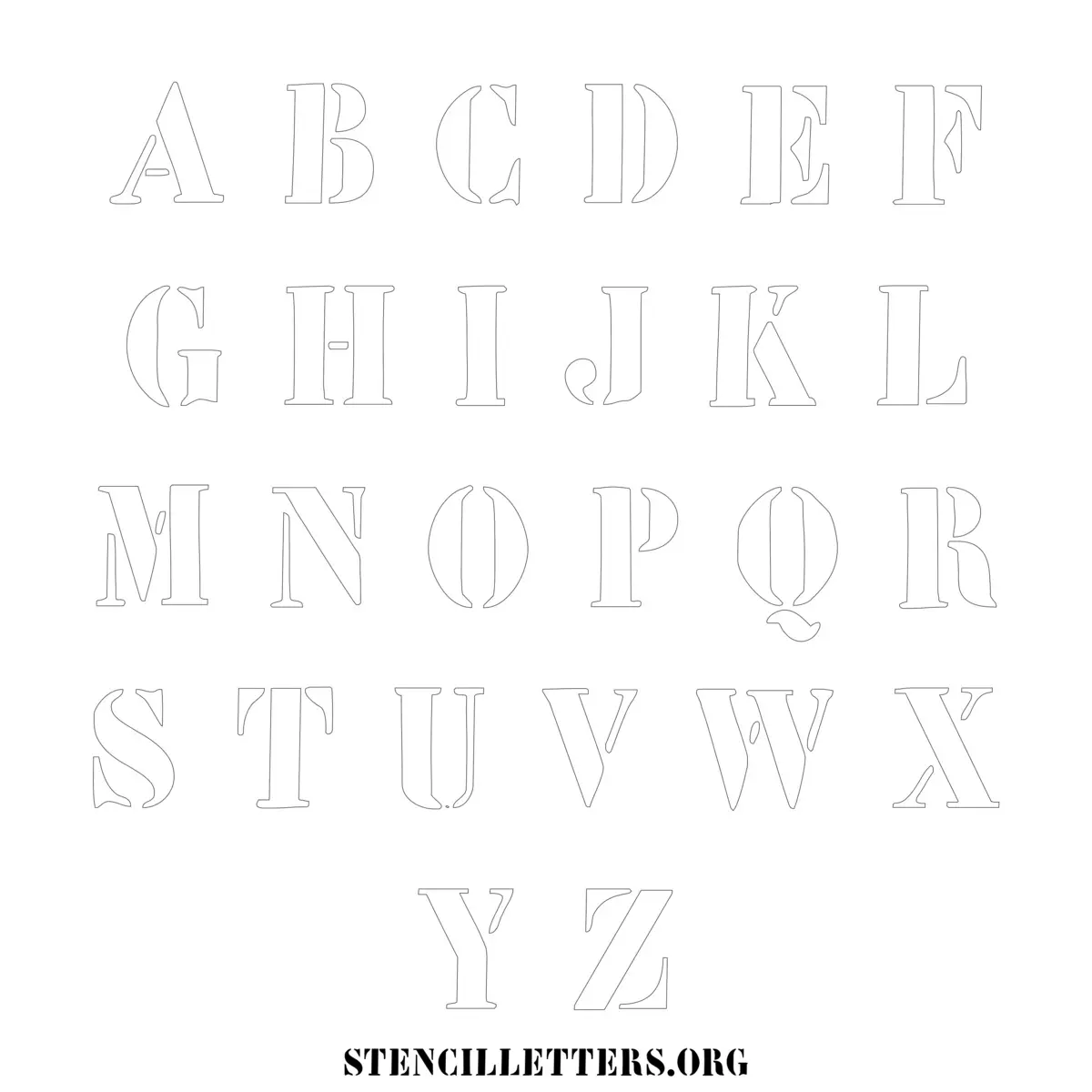 Free Printable Uppercase Letter Stencils Design Style 237 Elegant Artistic