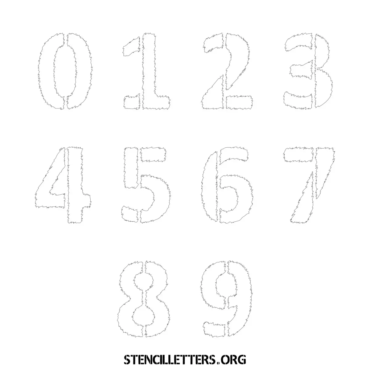 Free Printable Numbers Stencils Design Style 238 Woodcut