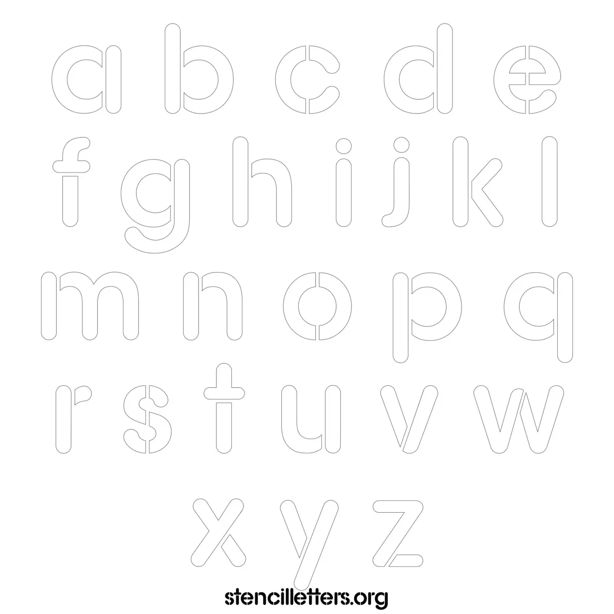 Free Printable Lowercase Letter Stencils Design Style 241 Display Type