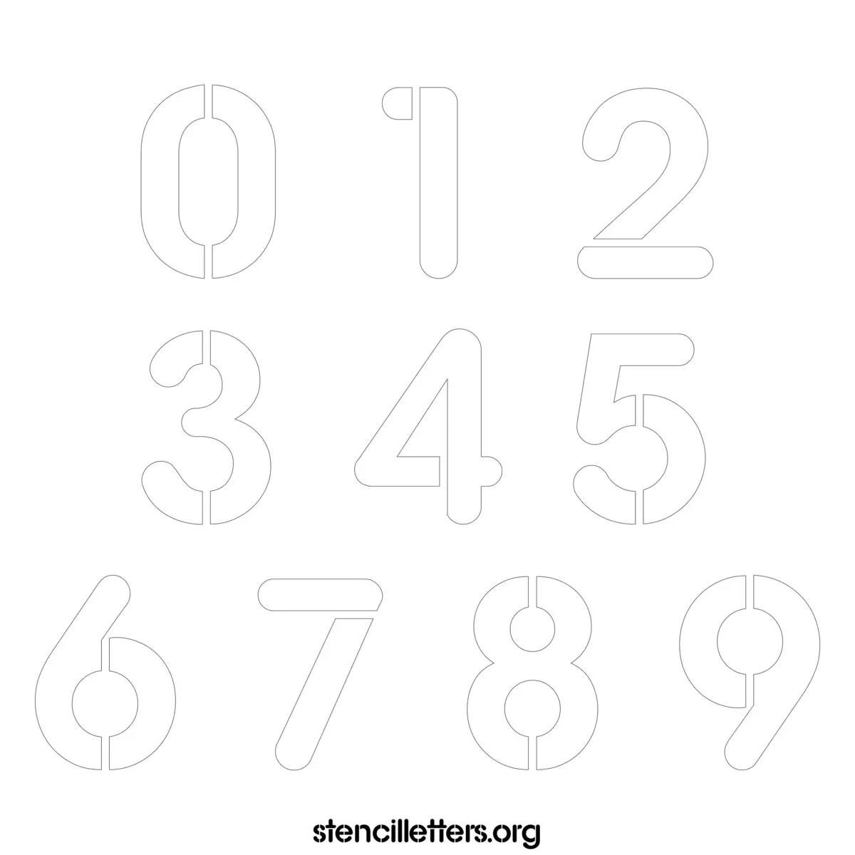Free Printable Numbers Stencils Design Style 241 Display Type