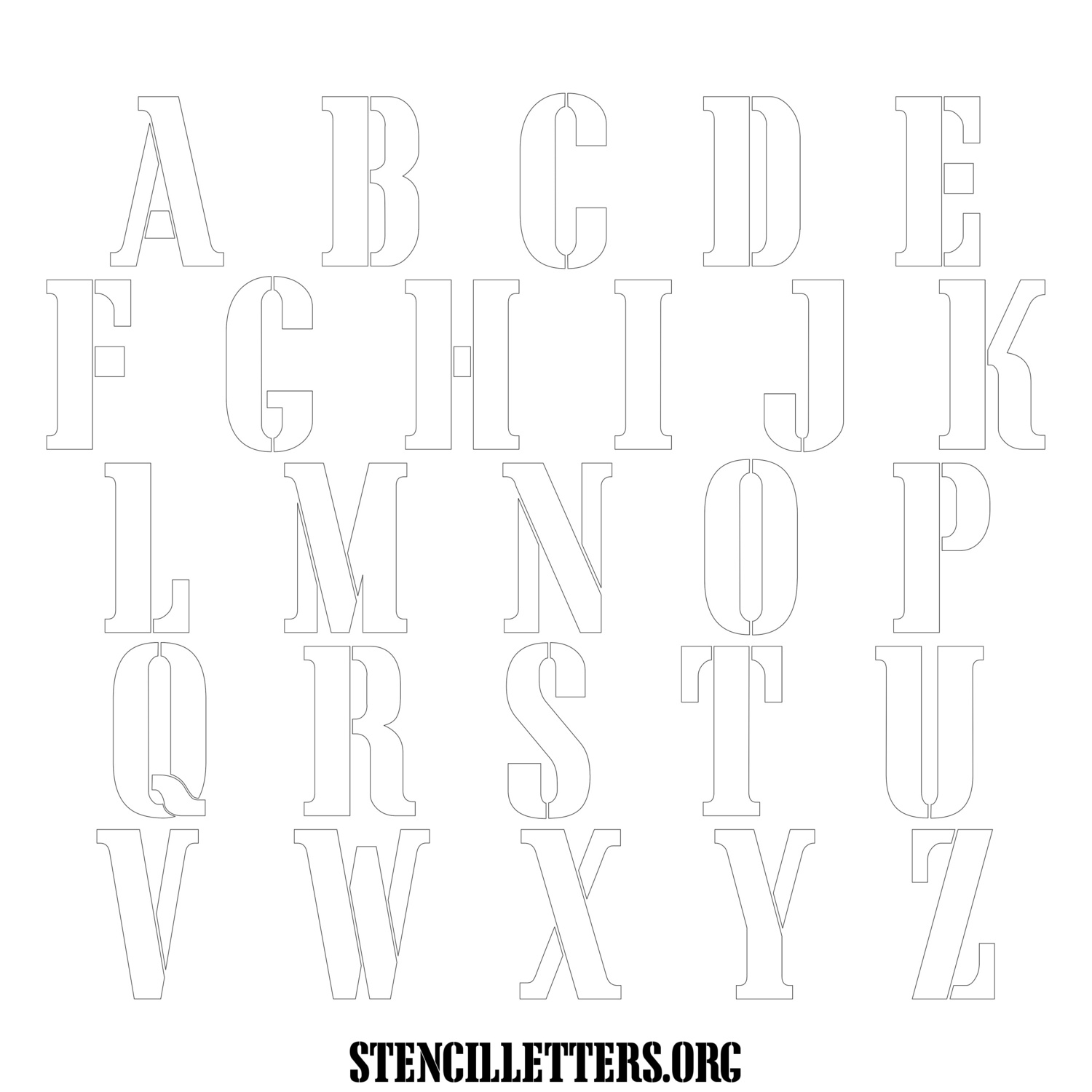 Free Printable Uppercase Letter Stencils Design Style 243 Army ...