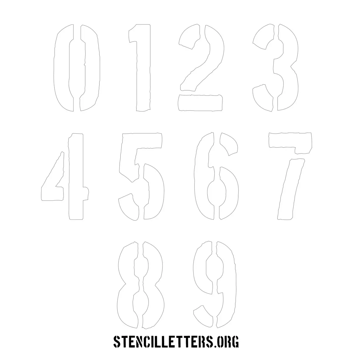 Free Printable Numbers Stencils Design Style 244 Stone