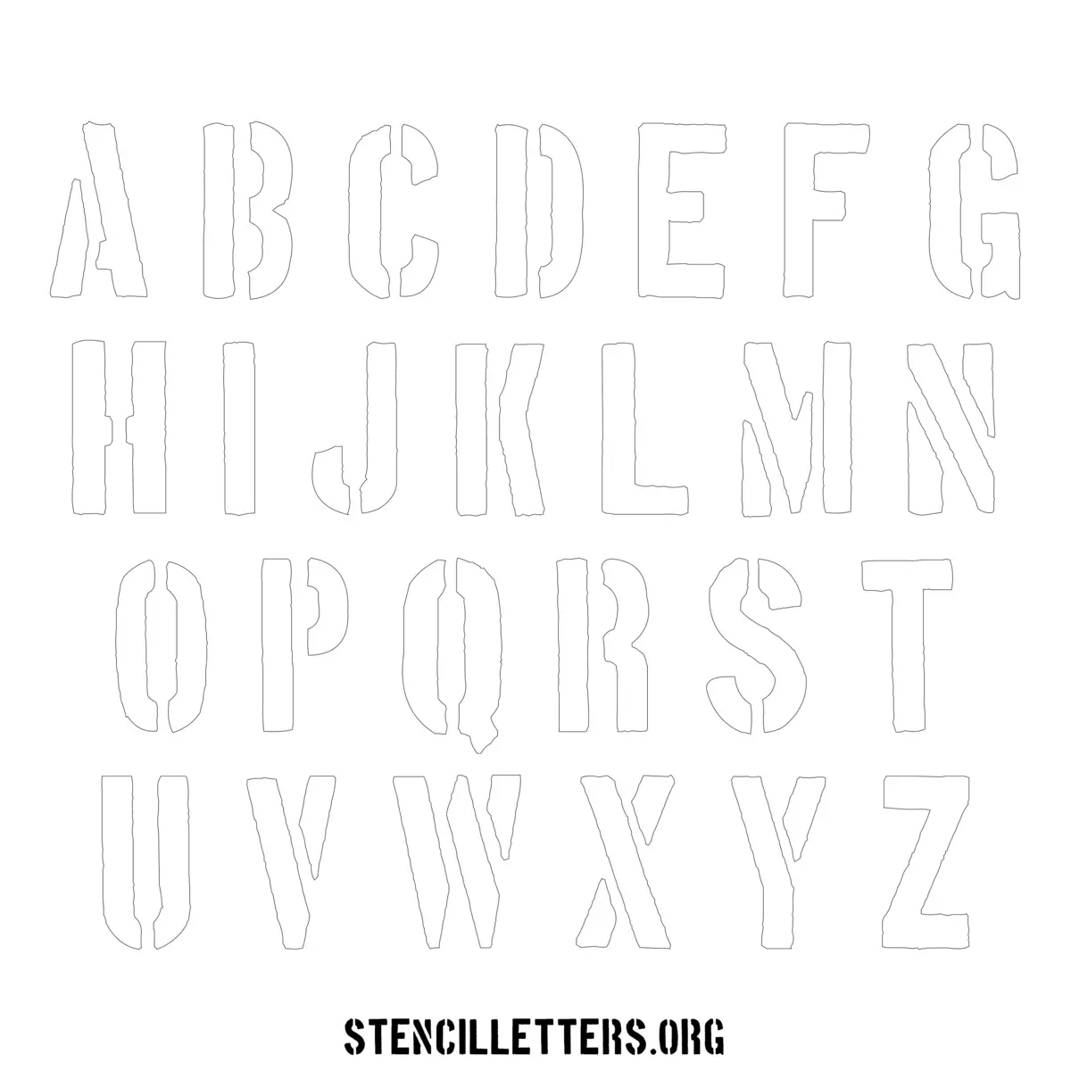 Free Printable Uppercase Letter Stencils Design Style 244 Stone