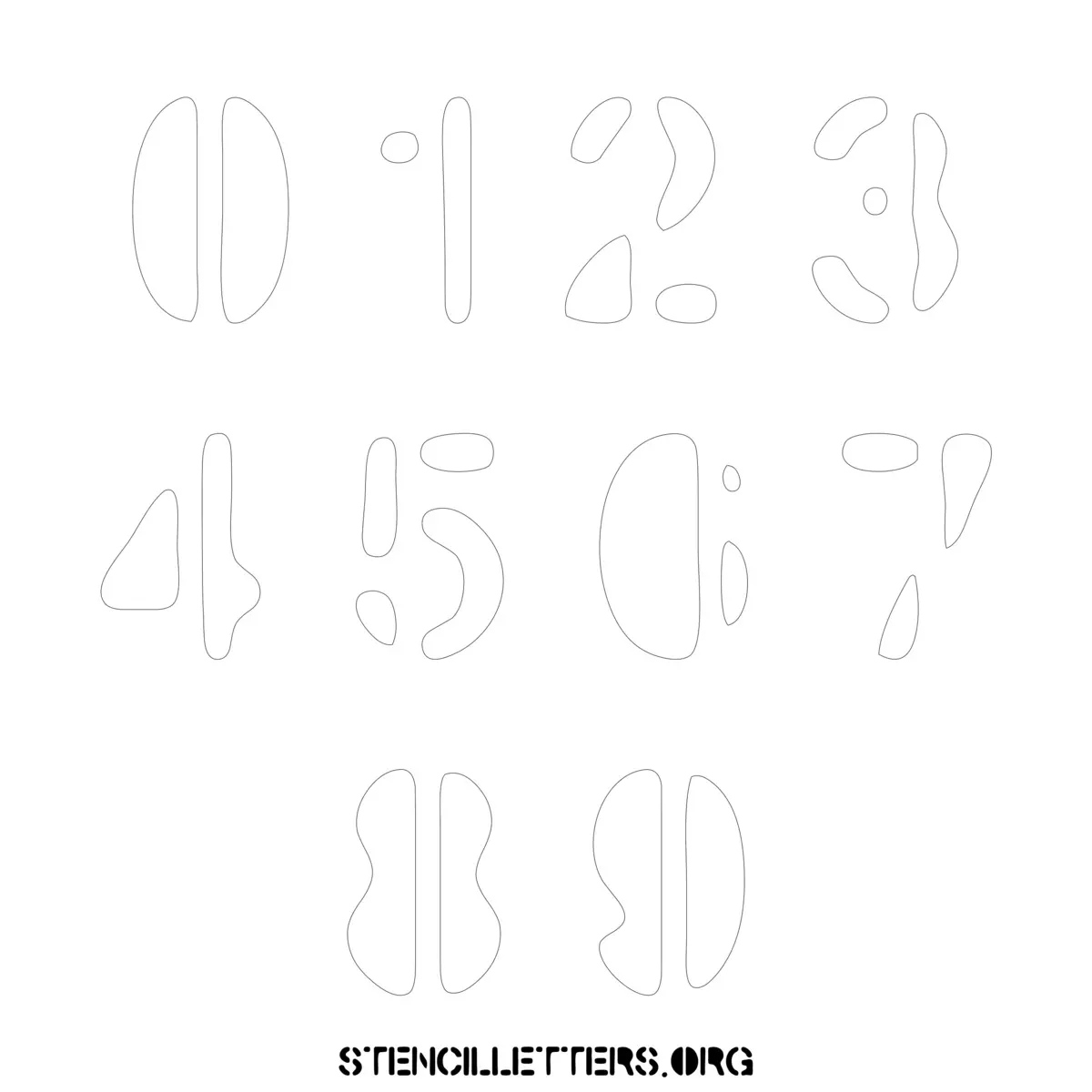 Free Printable Numbers Stencils Design Style 245 Round
