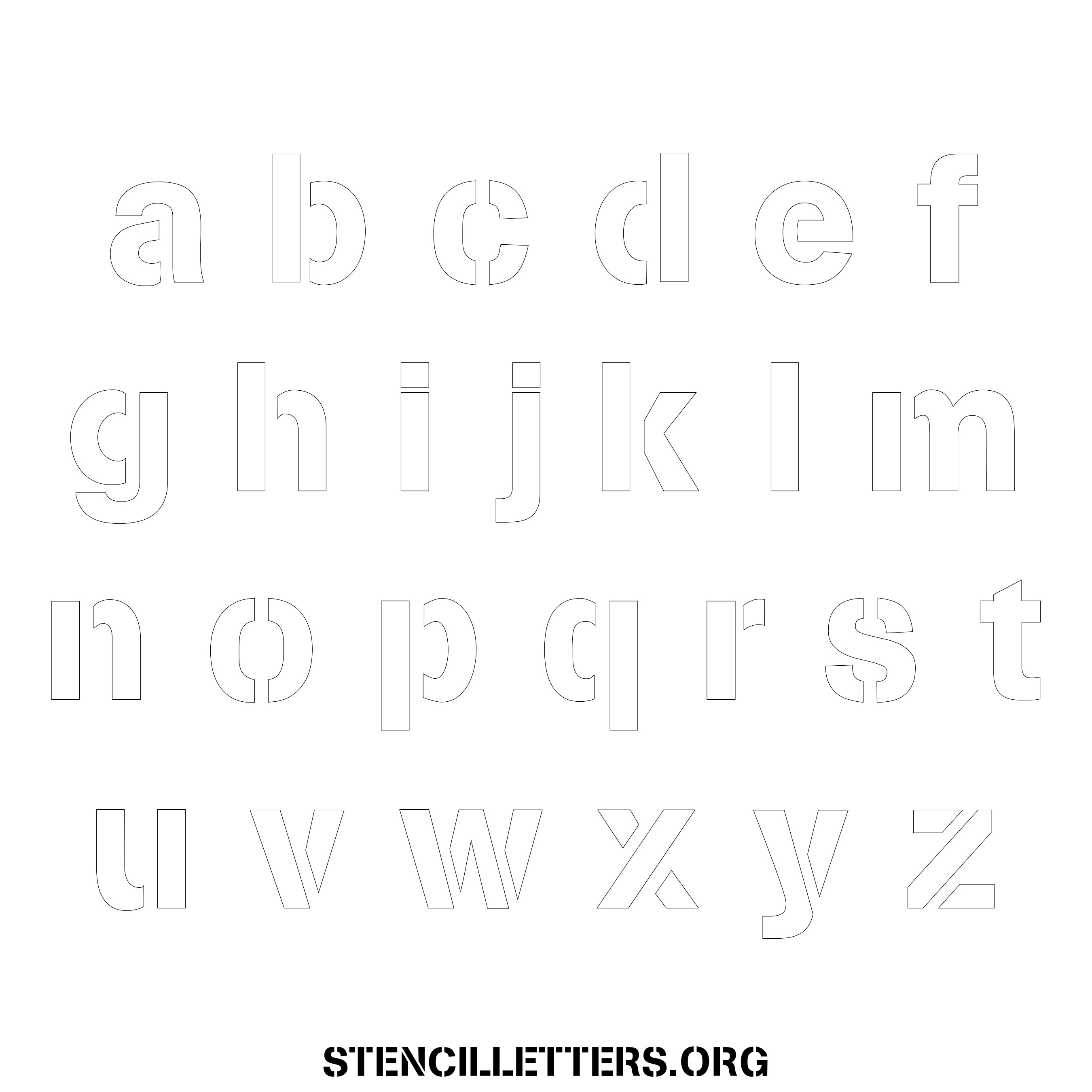 Free Printable Lowercase Letter Stencils Design Style 246 Light Stencil ...