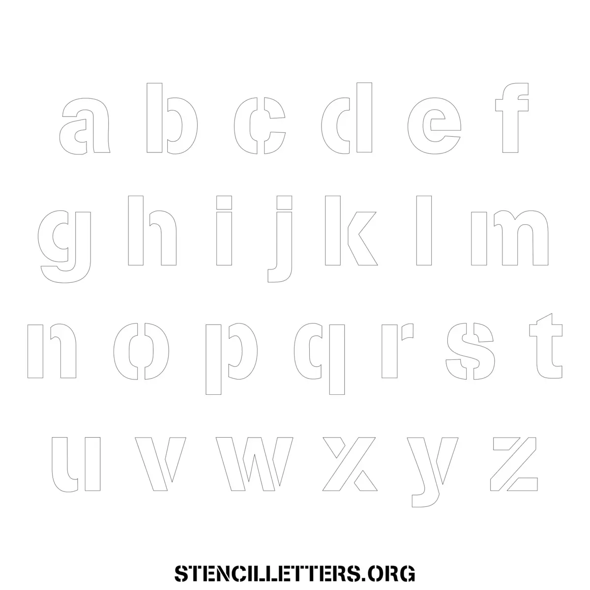 Free Printable Lowercase Letter Stencils Design Style 246 Light Stencil