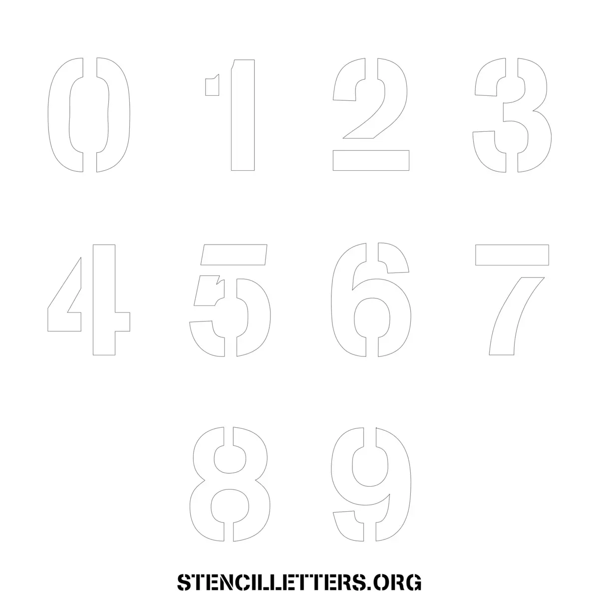 Free Printable Numbers Stencils Design Style 246 Light Stencil