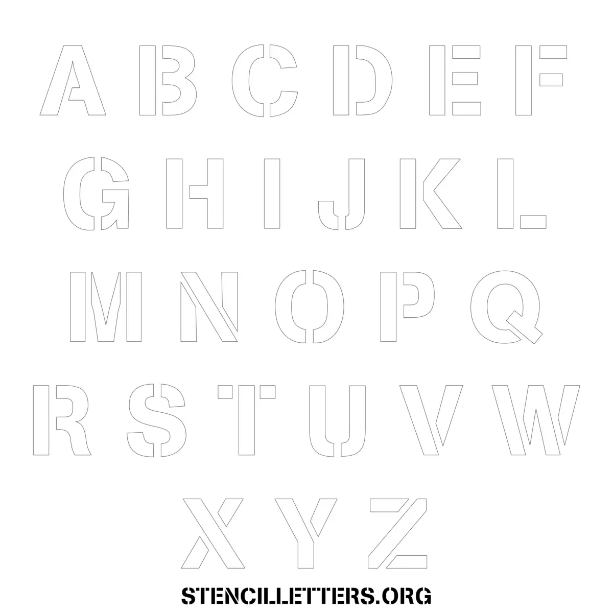 Free Printable Uppercase Letter Stencils Design Style 246 Light Stencil