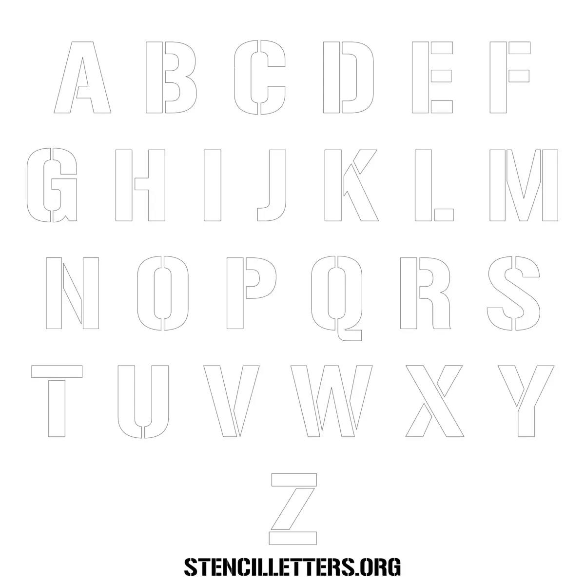 Free Printable Uppercase Letter Stencils Design Style 247 Poster Stencil