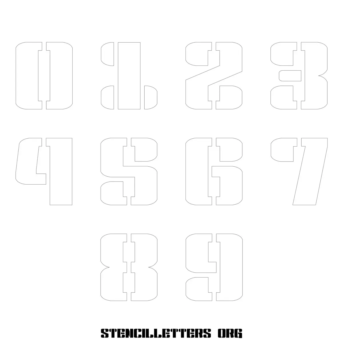 Free Printable Numbers Stencils Design Style 248 Artistic Bold