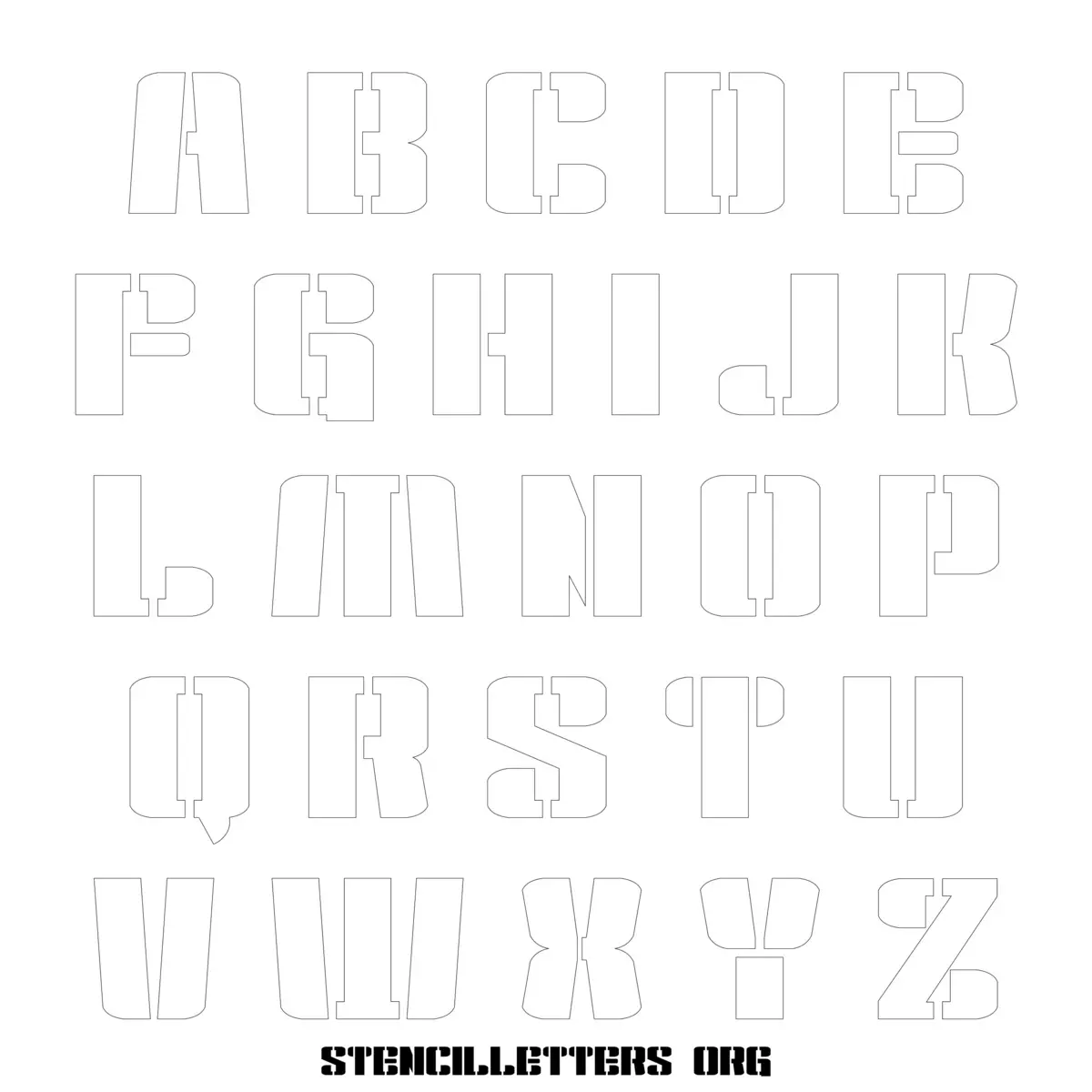 Free Printable Uppercase Letter Stencils Design Style 248 Artistic Bold