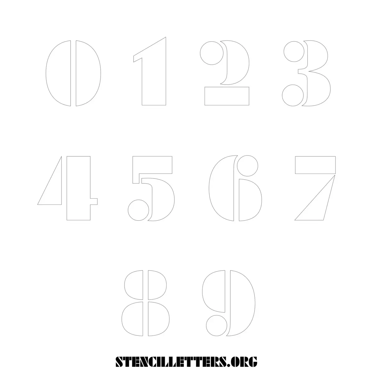 Free Printable Numbers Stencils Design Style 252 Futuristic