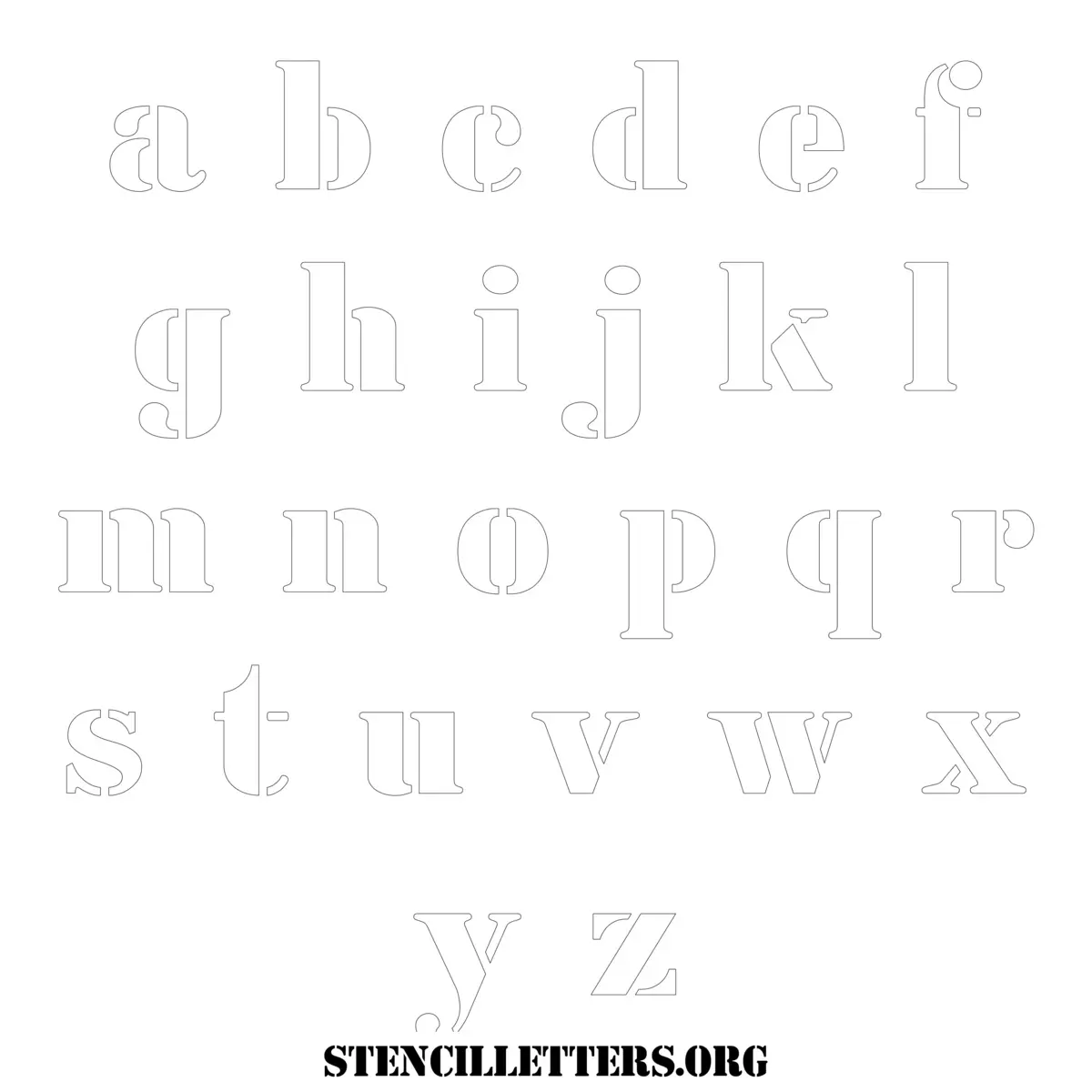 Free Printable Lowercase Letter Stencils Design Style 253 Army