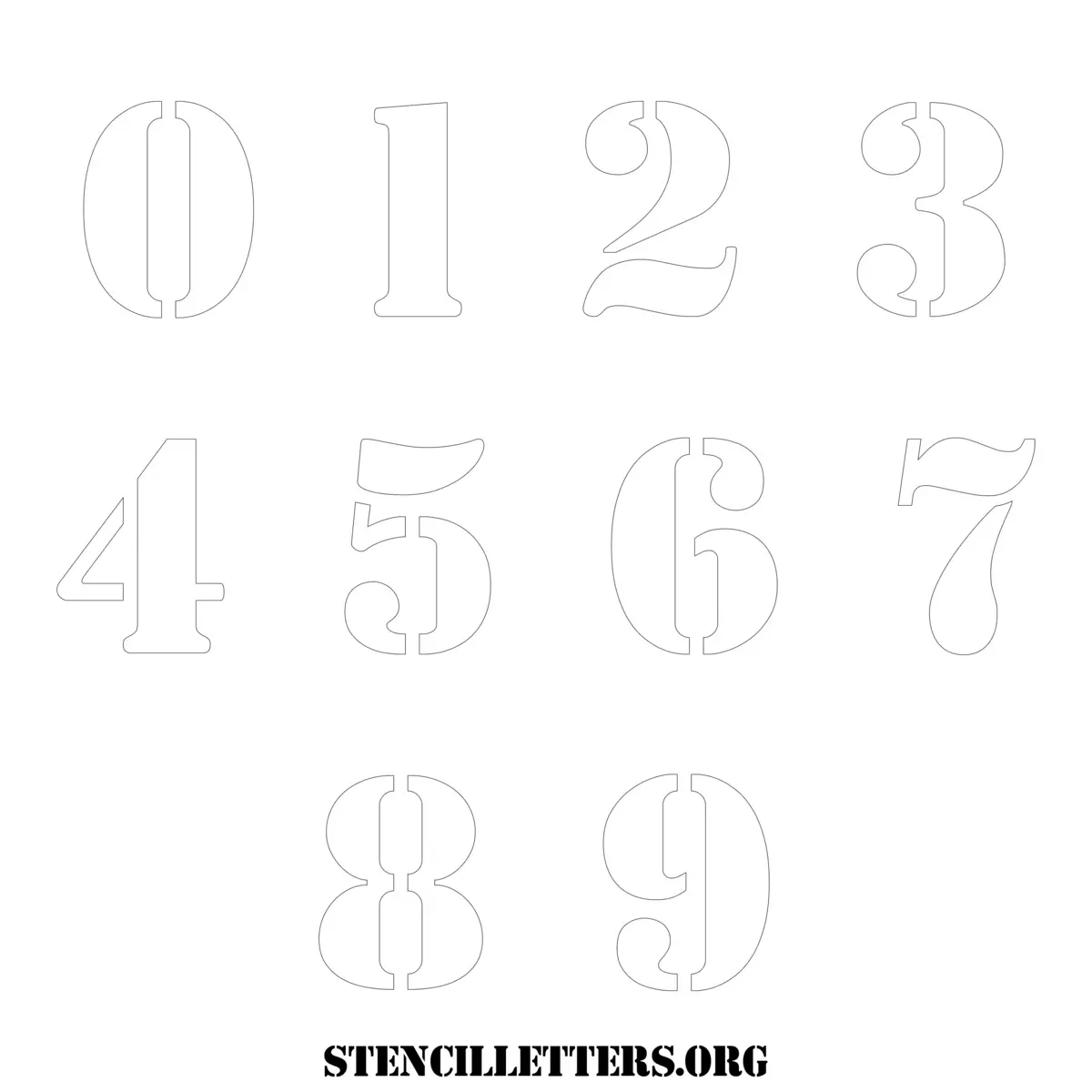 Free Printable Numbers Stencils Design Style 253 Army
