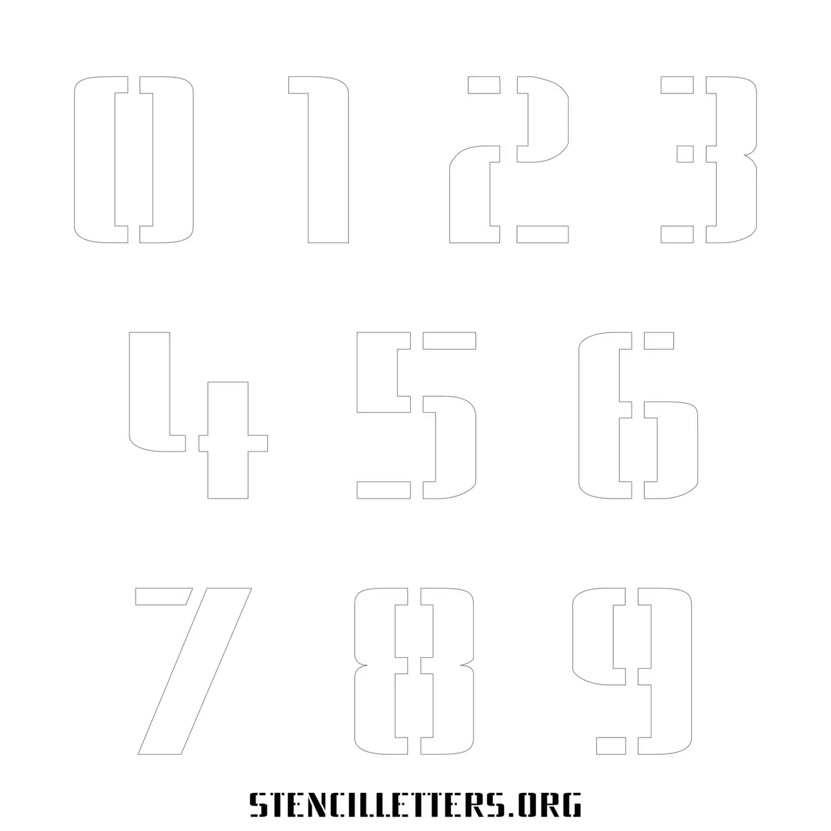 Free Printable Numbers Stencils Design Style 255 Square