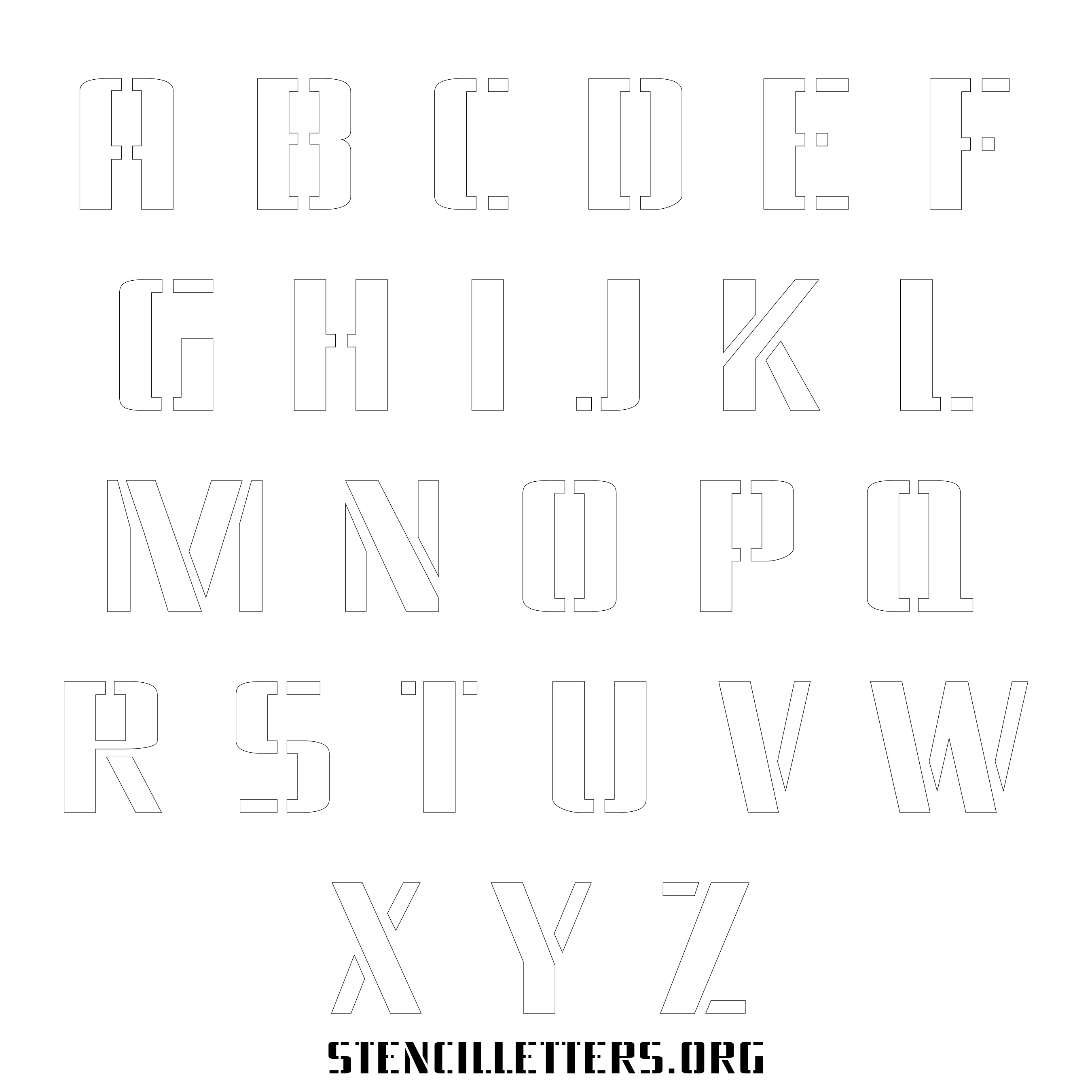 Free Printable Uppercase Letter Stencils Design Style 255 Square ...