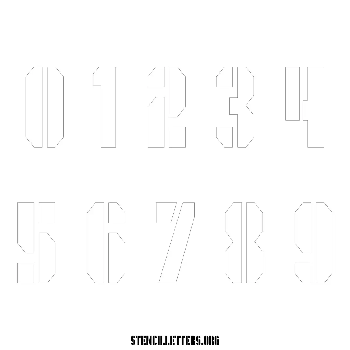 Free Printable Numbers Stencils Design Style 256 Army