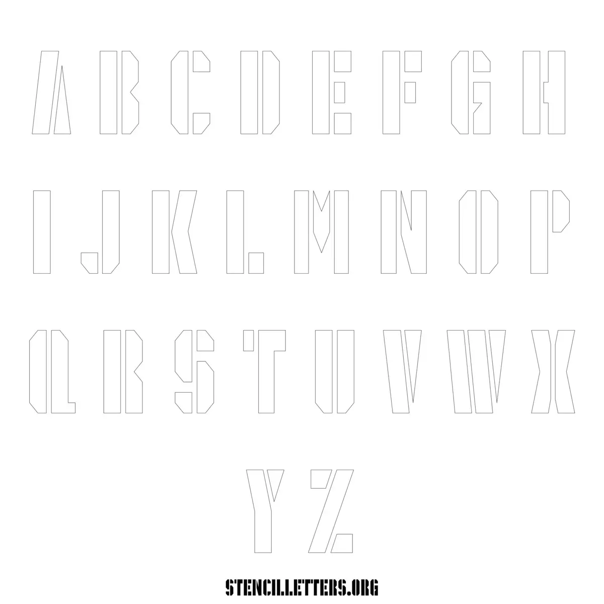 Free Printable Uppercase Letter Stencils Design Style 256 Army