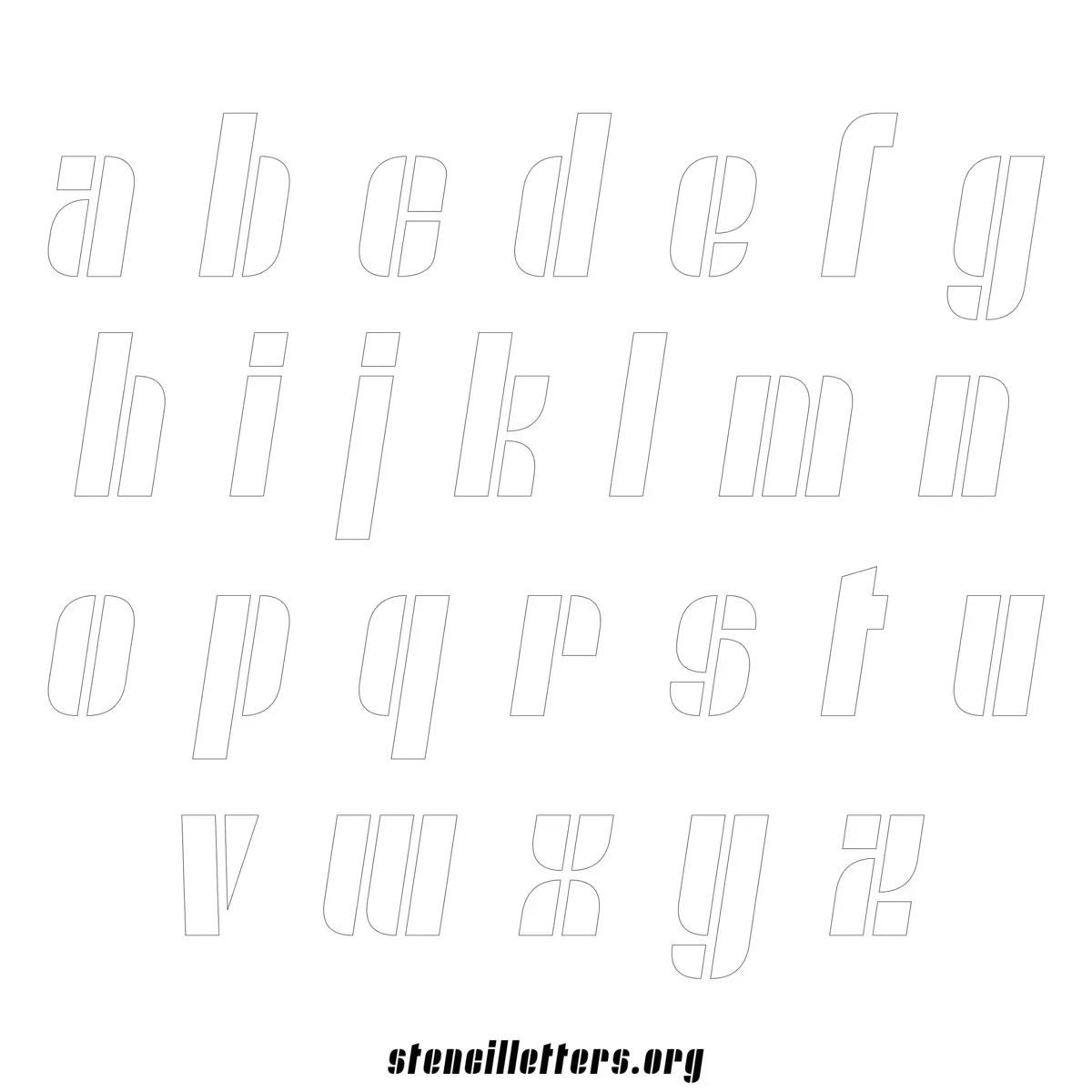 Free Printable Lowercase Letter Stencils Design Style 257 Slanted