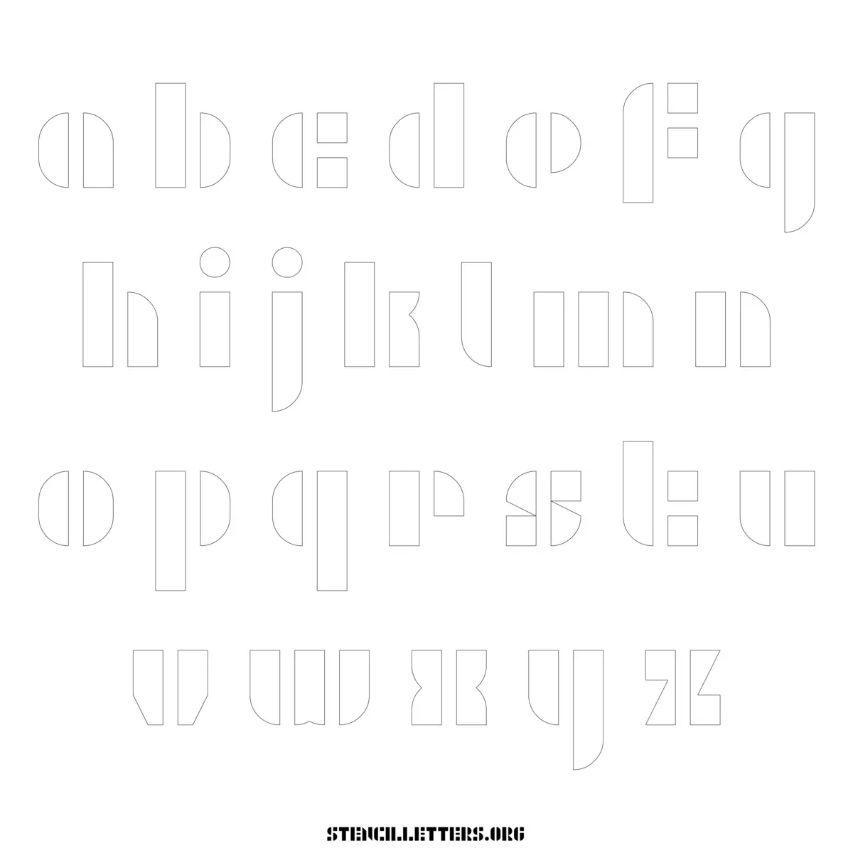 Free Printable Lowercase Letter Stencils Design Style 258 Decorative