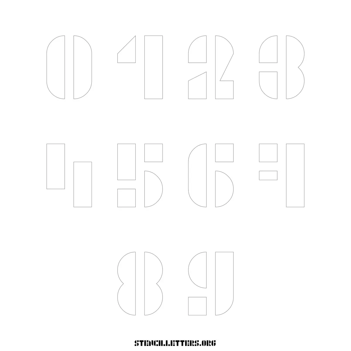 Free Printable Numbers Stencils Design Style 258 Decorative