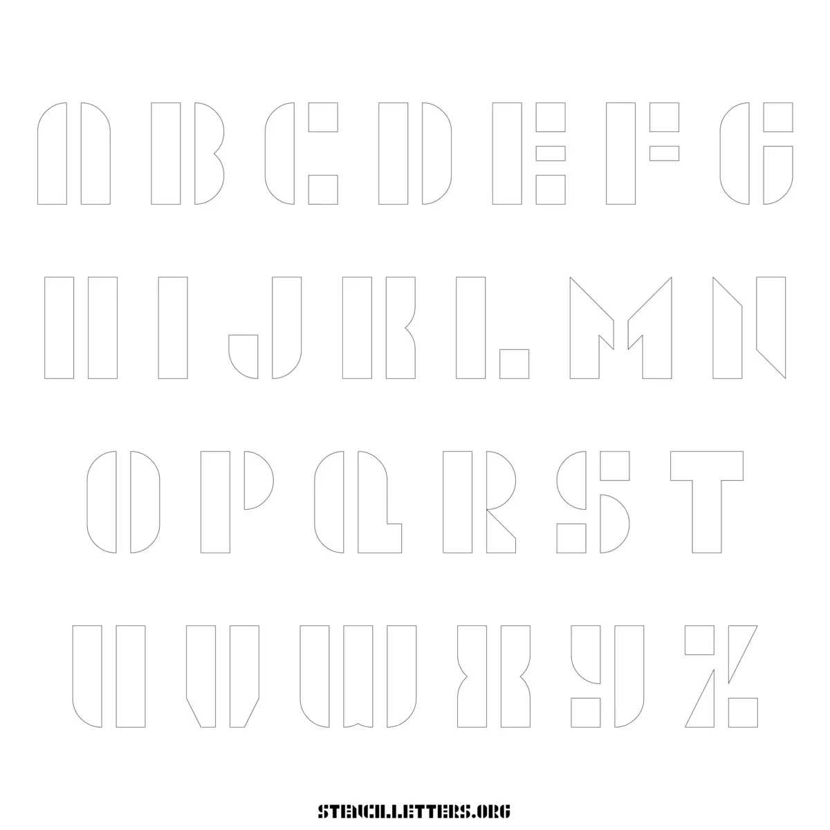 Free Printable Uppercase Letter Stencils Design Style 258 Decorative