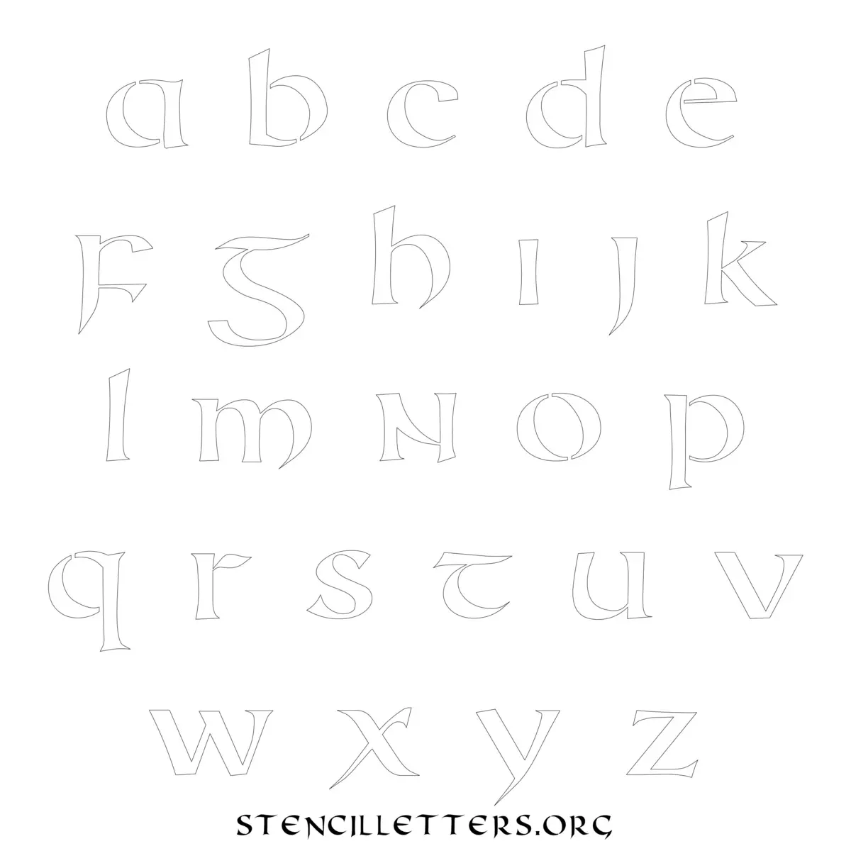 Free Printable Lowercase Letter Stencils Design Style 26 Celtic