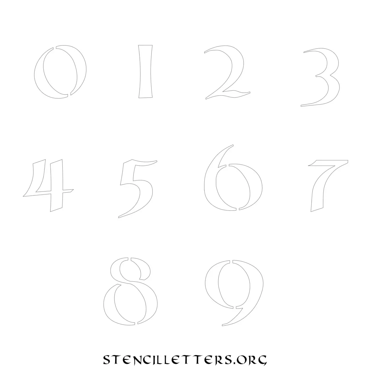 Free Printable Numbers Stencils Design Style 26 Celtic