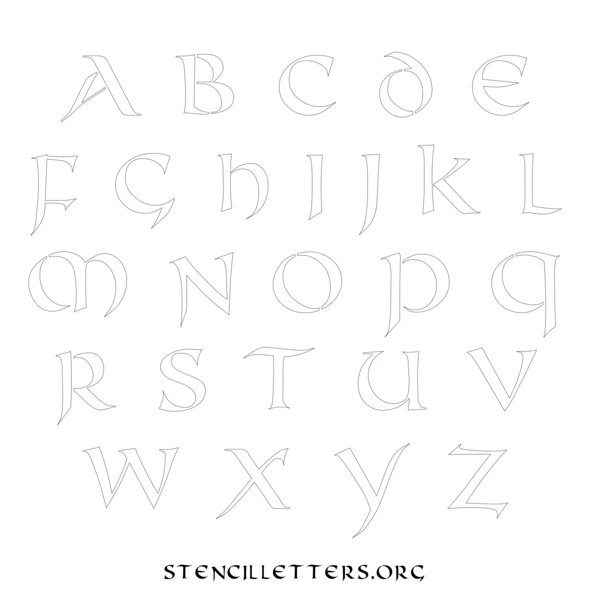 Free Printable Uppercase Letter Stencils Design Style 26 Celtic