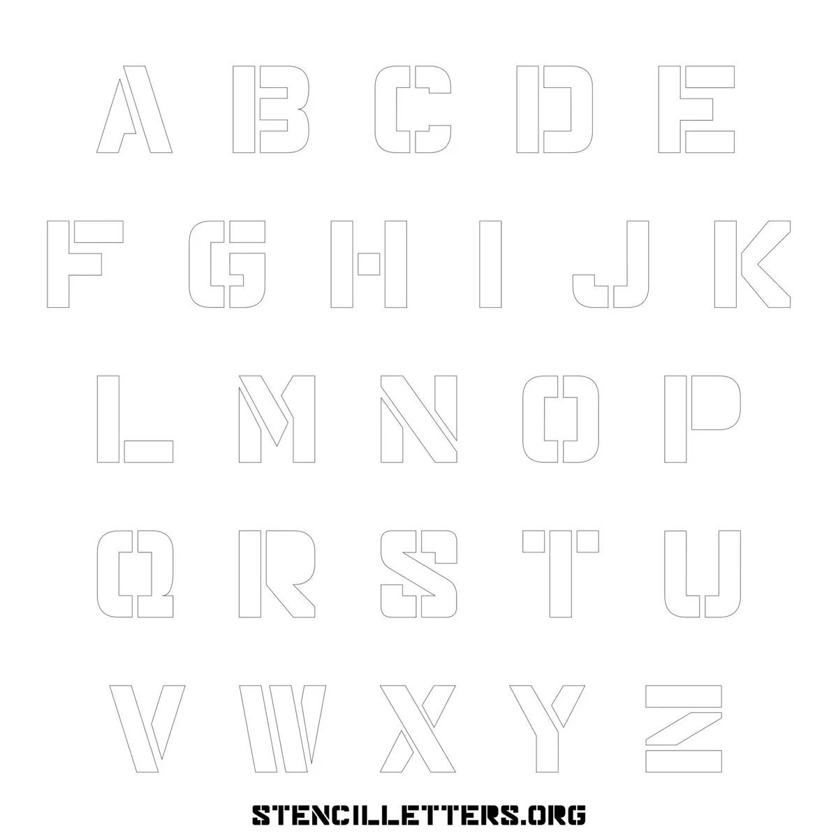 Free Printable Lowercase Letter Stencils Design Style 260 Army