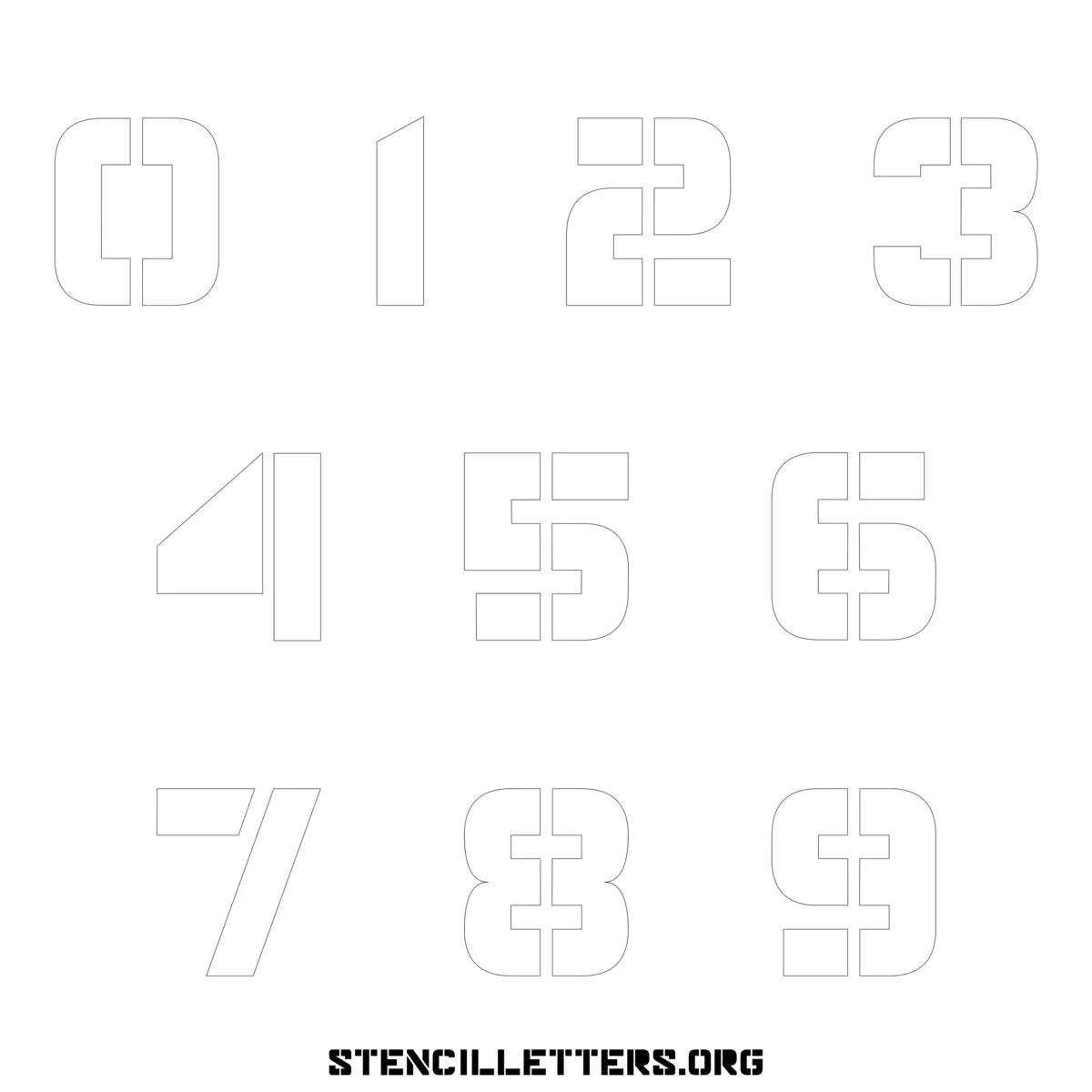 Free Printable Numbers Stencils Design Style 260 Army