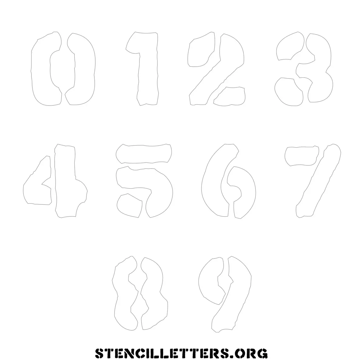 Free Printable Numbers Stencils Design Style 261 Stone