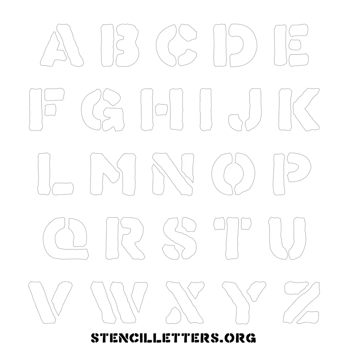 Free Printable Uppercase Letter Stencils Design Style 261 Stone