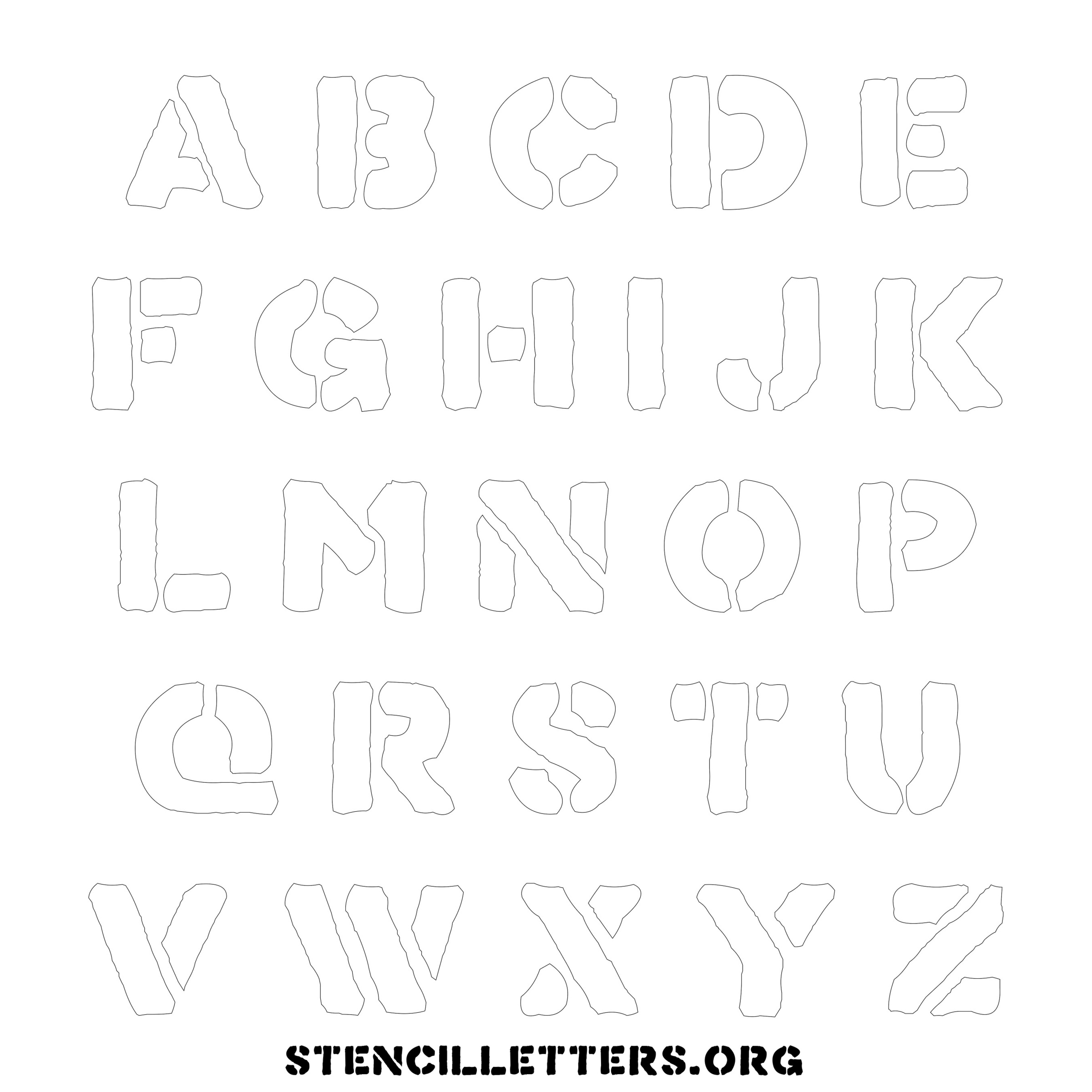 Free Printable Uppercase Letter Stencils Design Style 261 Stone ...