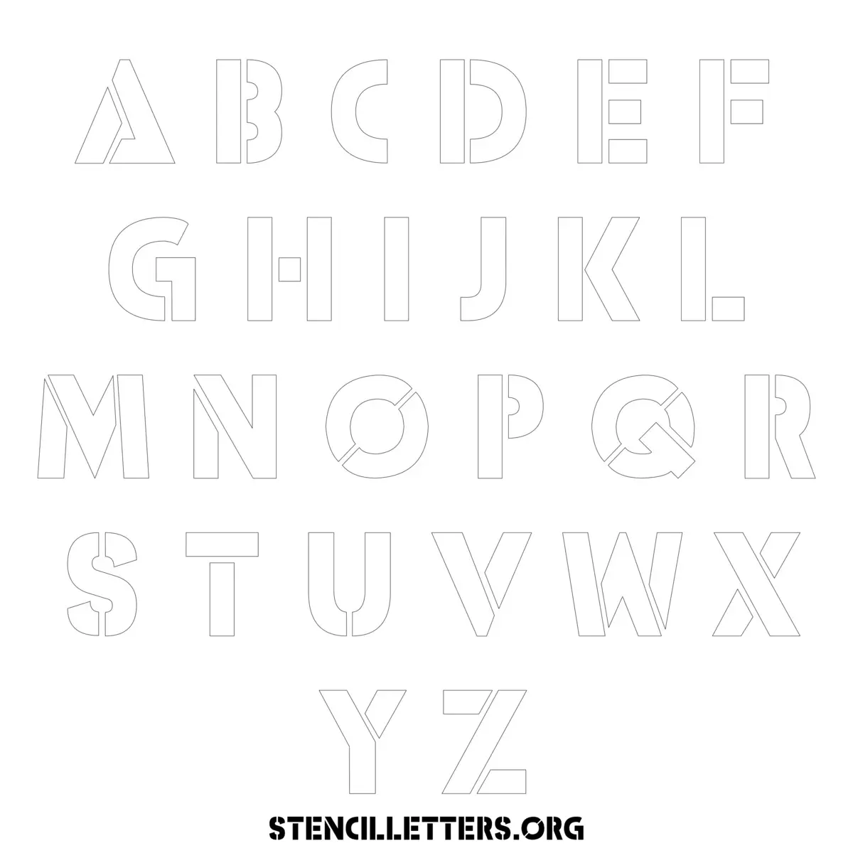 Free Printable Uppercase Letter Stencils Design Style 262 Decorative