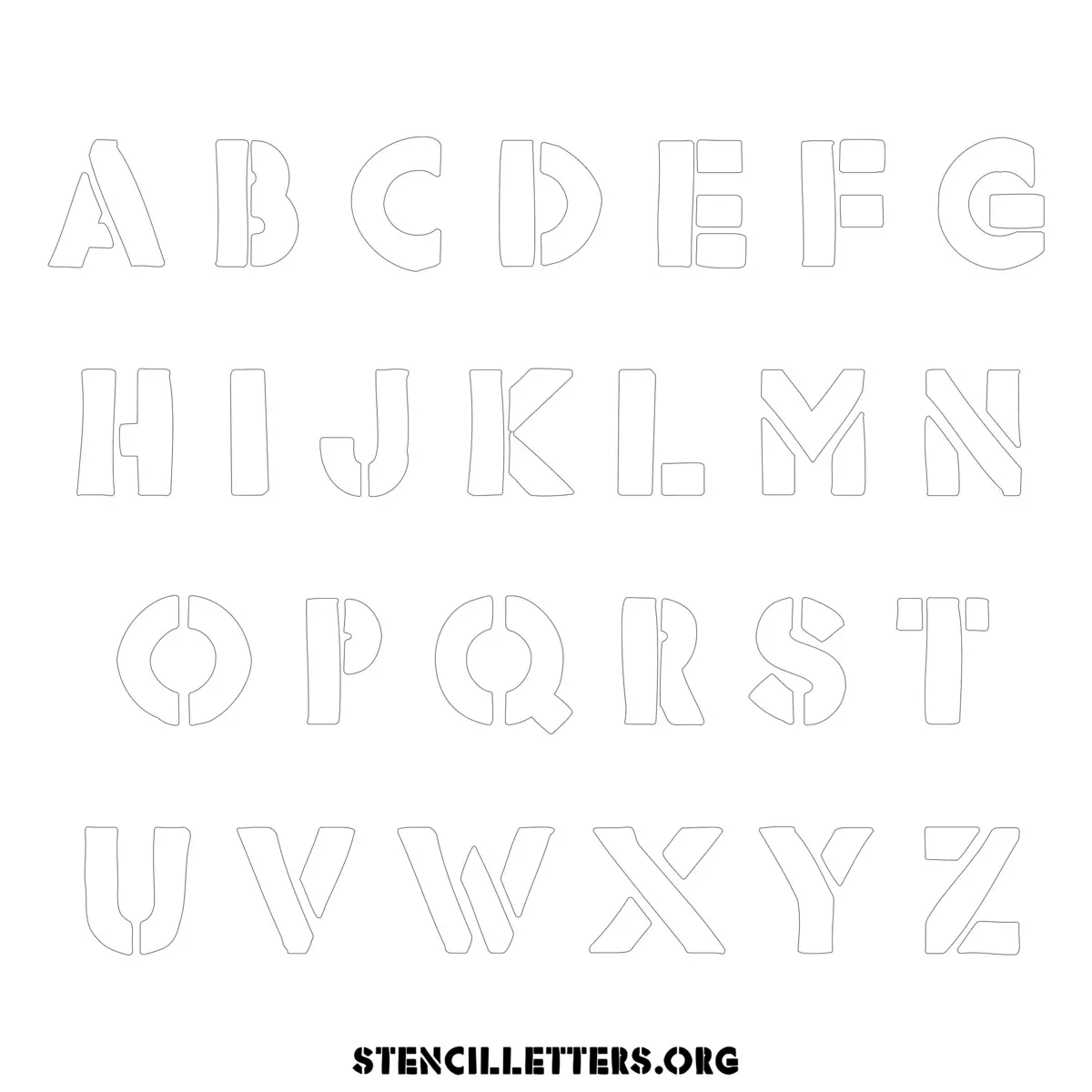 Free Printable Uppercase Letter Stencils Design Style 263 Primitive