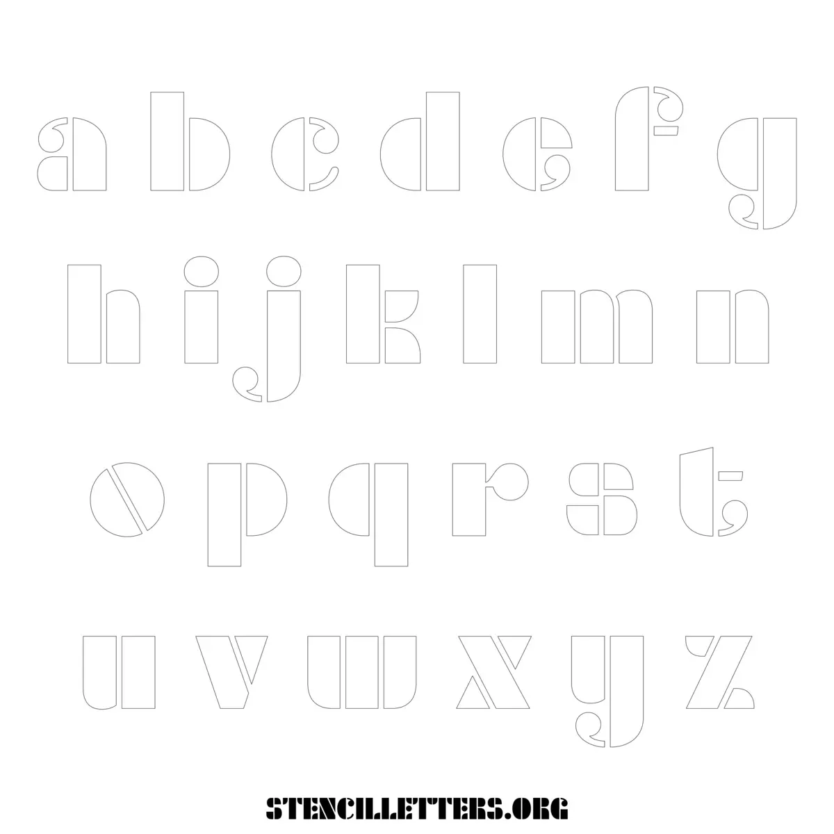 Free Printable Lowercase Letter Stencils Design Style 264 Round