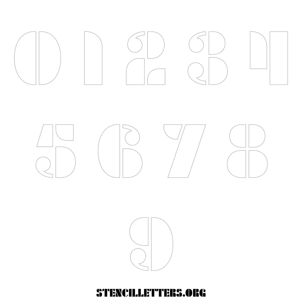 Free Printable Numbers Stencils Design Style 264 Round