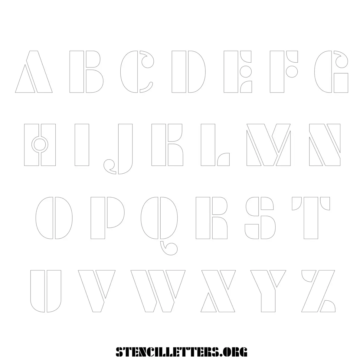 Free Printable Uppercase Letter Stencils Design Style 264 Round