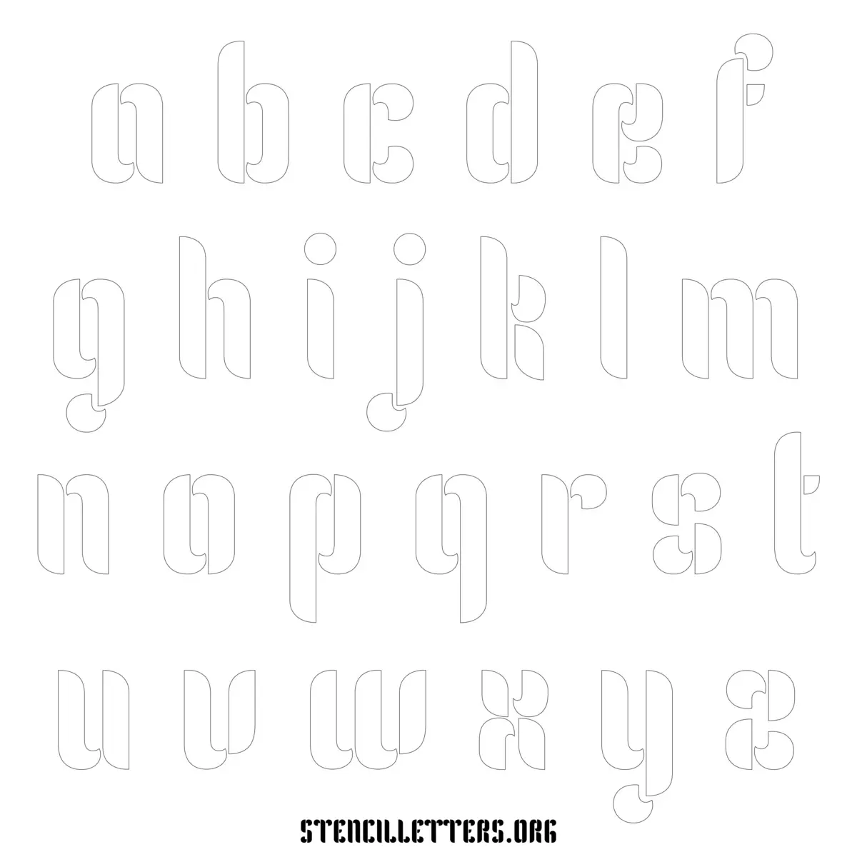 Free Printable Lowercase Letter Stencils Design Style 265 Decorative