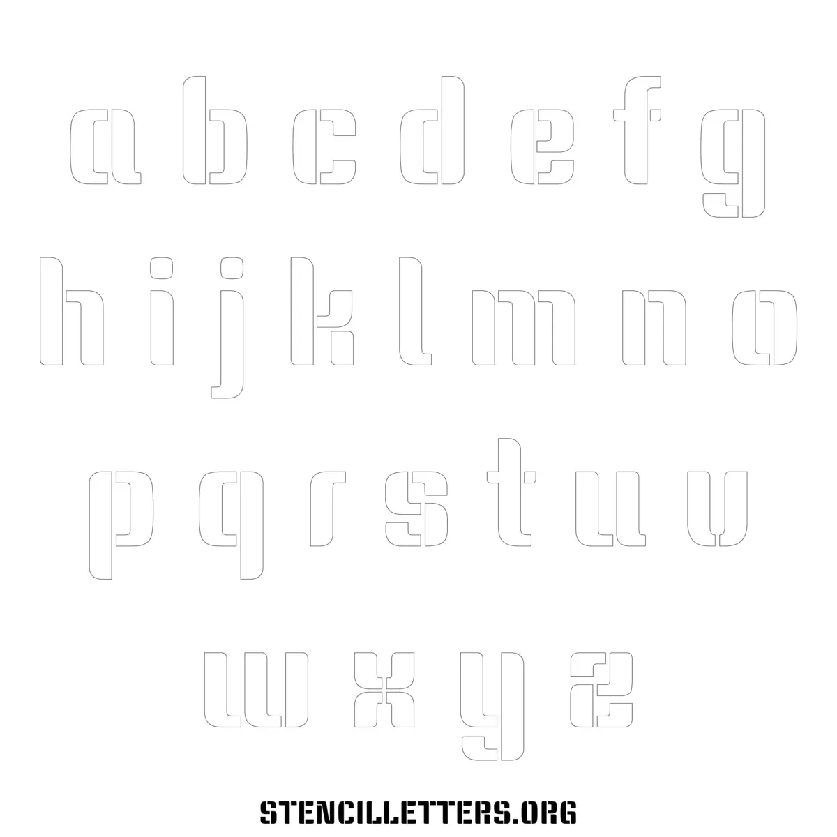 Free Printable Lowercase Letter Stencils Design Style 266 Display Type