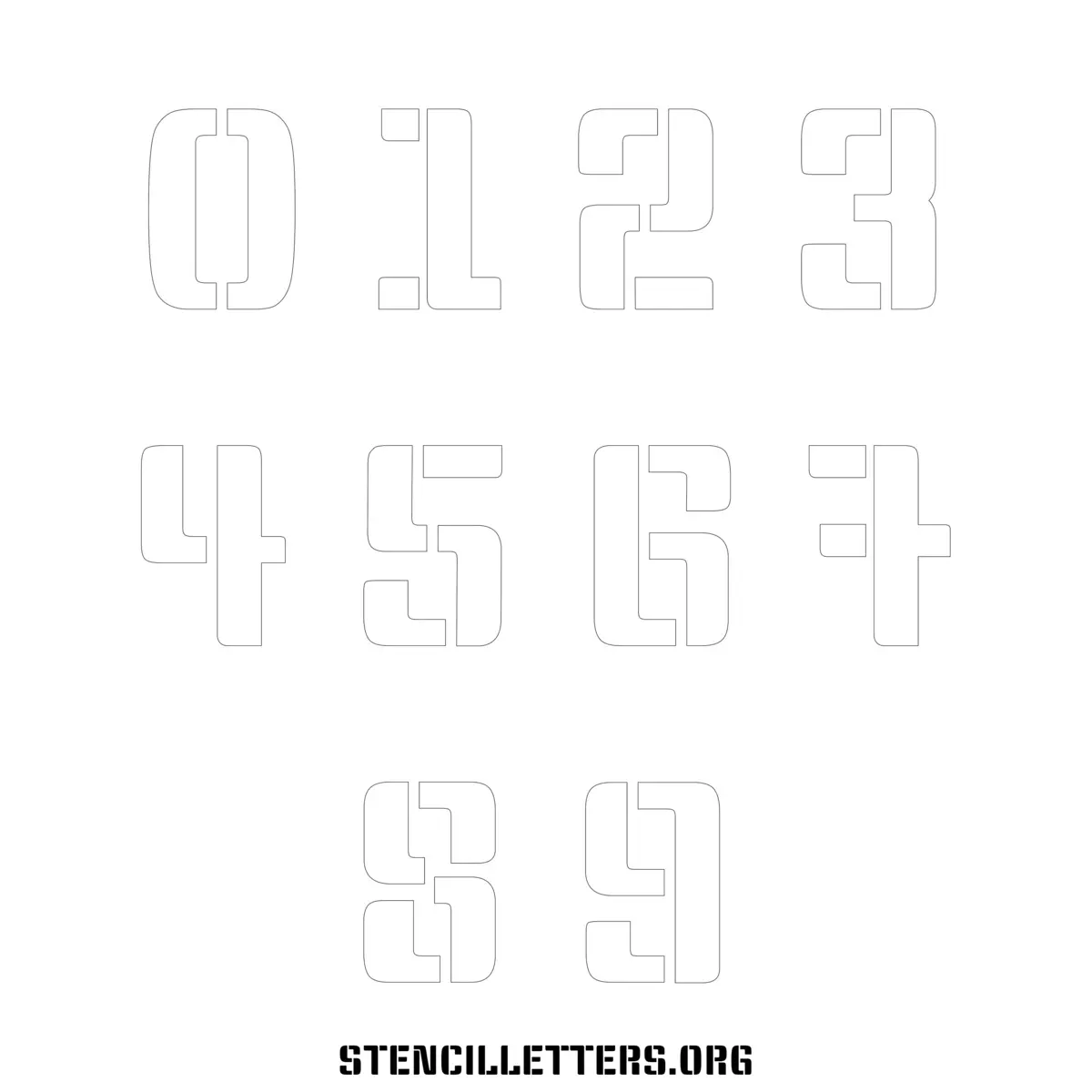 Free Printable Numbers Stencils Design Style 266 Display Type