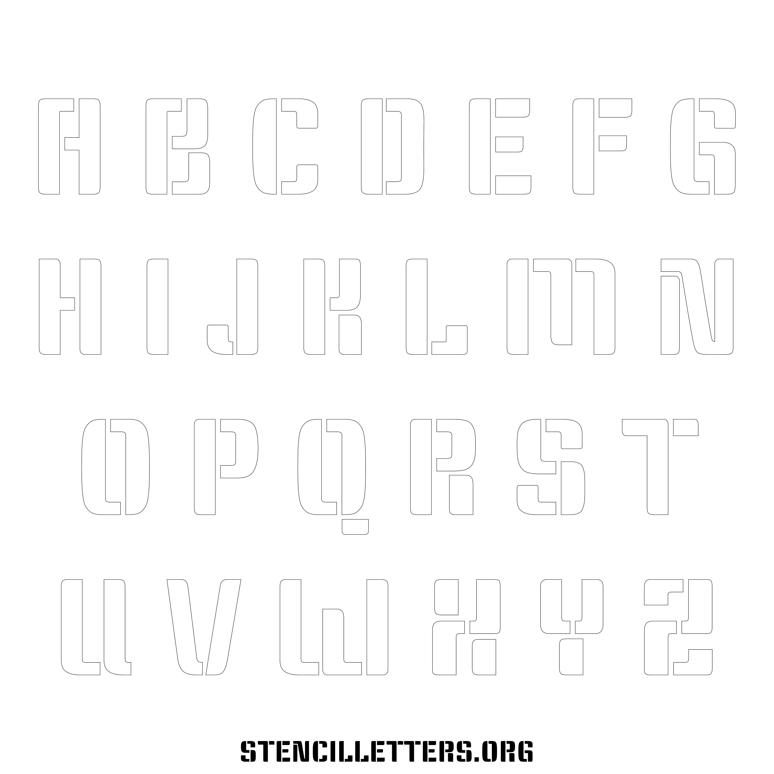 Free Printable Uppercase Letter Stencils Design Style 266 Display Type ...