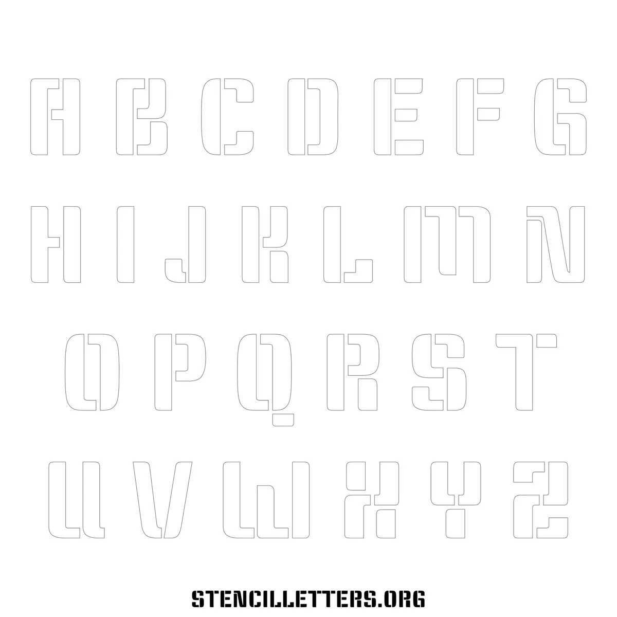 Free Printable Uppercase Letter Stencils Design Style 266 Display Type