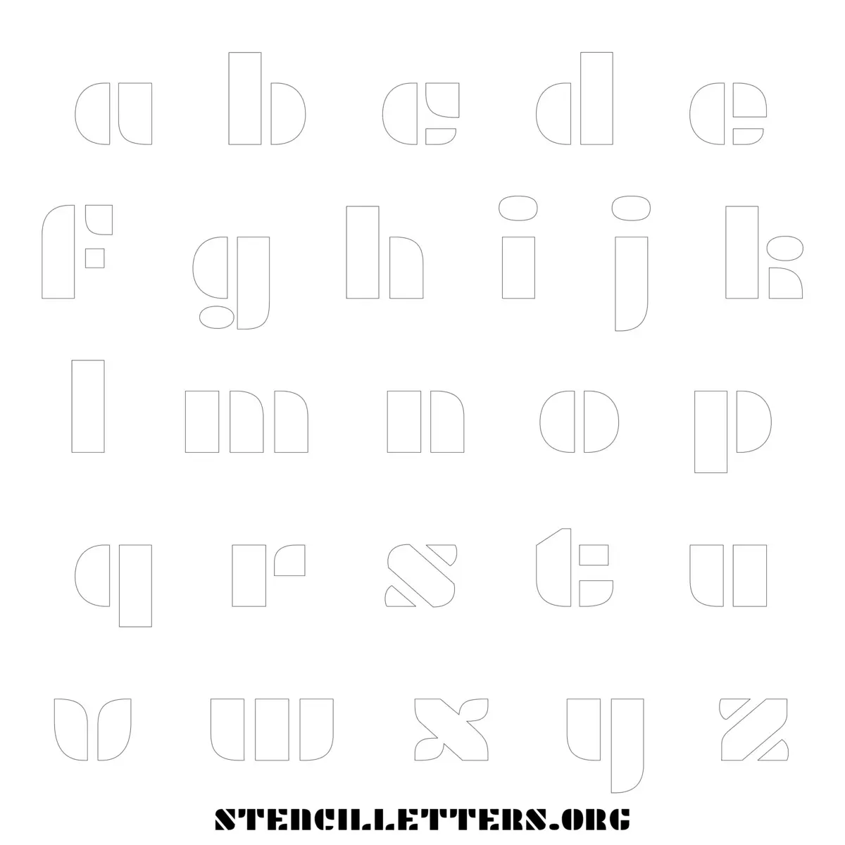 Free Printable Lowercase Letter Stencils Design Style 268 Decorative